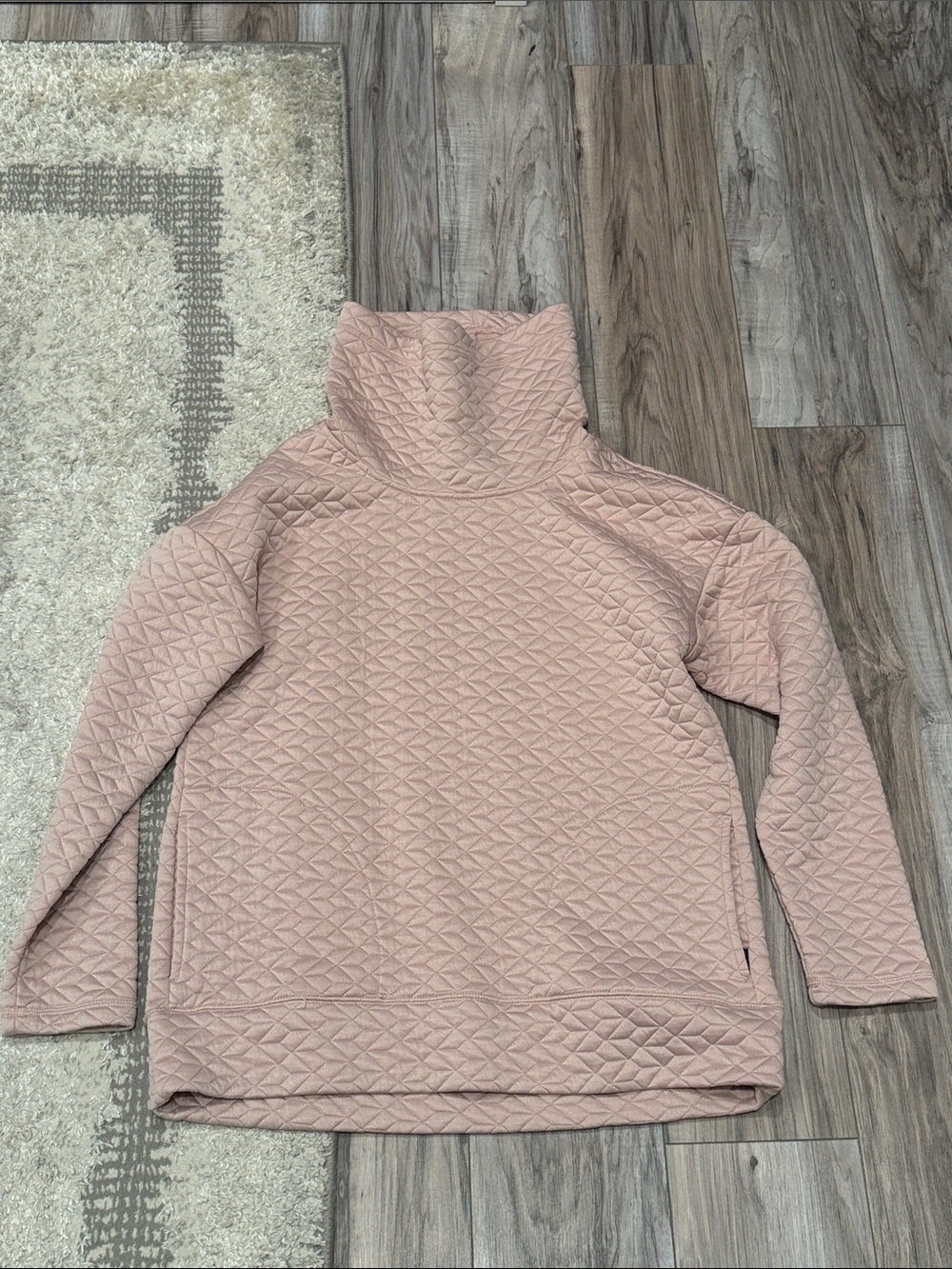 RBX Quilted Cowl Neck Sweater — Dusty Pink